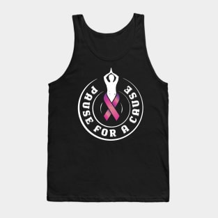 Pause for a Cause Zen Breast Cancer Awareness paws Tank Top